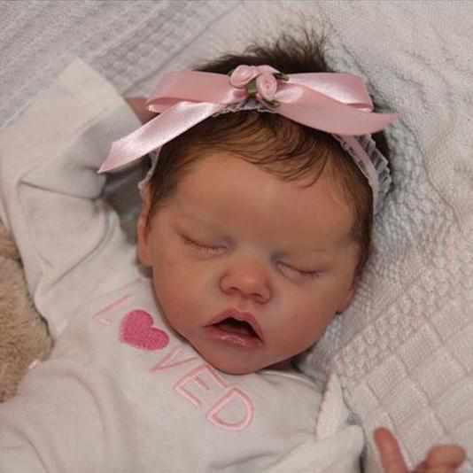 [Heartbeat & Coos] 17'' Lifelike Cute Sleeping Reborn Silicone Baby Doll Girl Rayna, Beautiful Baby Gift 2023 -Creativegiftss® - [product_tag] Creativegiftss®