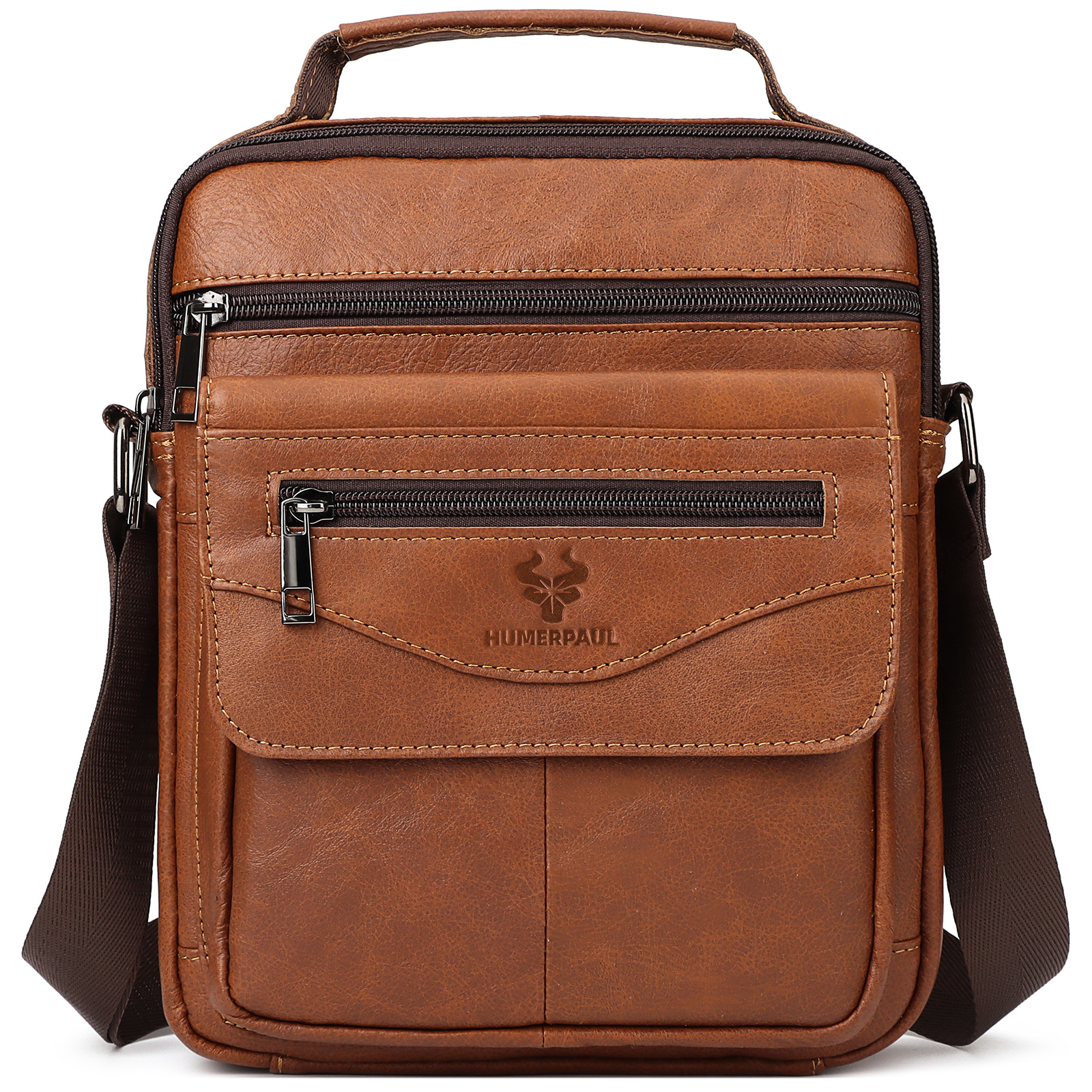 Starwintime JOYIR New Genuine Leather Men Vintage Handbags Small Flap Men's Shoulder Bag Casual Office Messenger Bags Fashion Crossbody Bag Casual Daypacks & Backpacks