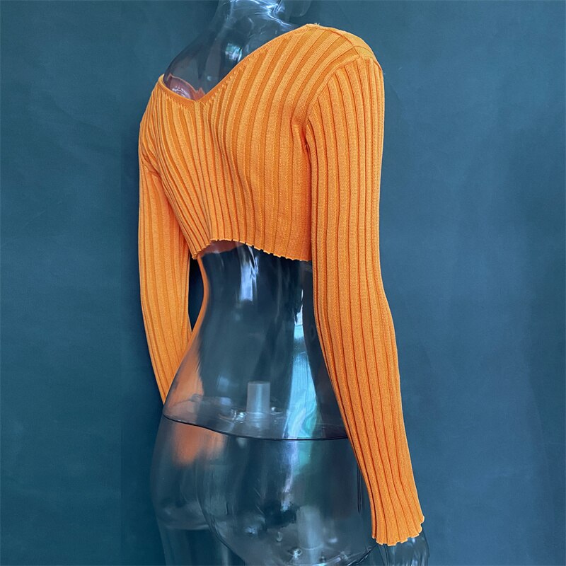Ootddress Women Ribbed Knit Cropped Tops Sexy Knitted Long Sleeve Cardigan Sweaters for Ladies Casual Shirts Pullovers Spring 2025 12 Ootddress Women Ribbed Knit Cropped Tops Sexy Knitted Long Sleeve Cardigan Sweaters for Ladies Casual Shirts Pullovers Spring 2025