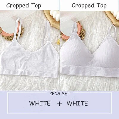 Women Tank Crop Top Seamless Underwear Crop Tops Sexy Lingerie Backless Bra Push Up Bralette Brassiere Intimate Camisole Femme