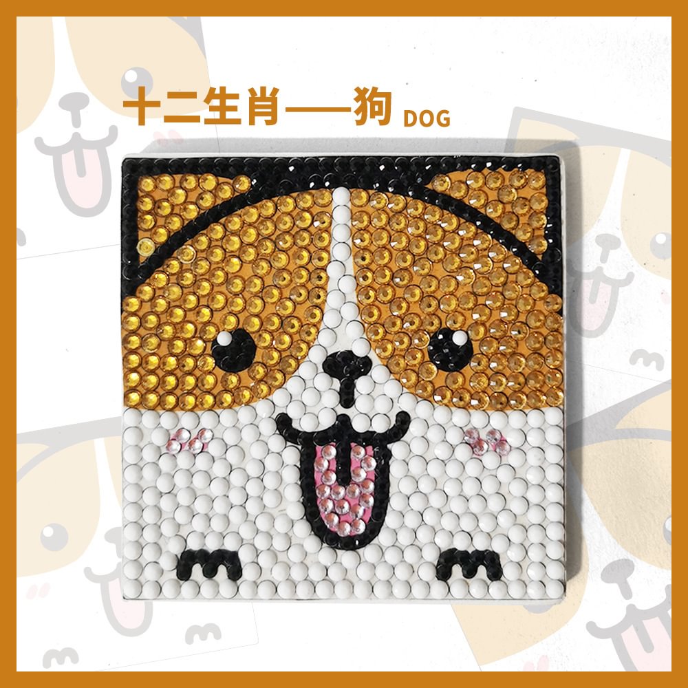 5D DIY Diamond Painting Kit Mini Coaster Ceramics Insulation Cartoon Pad
