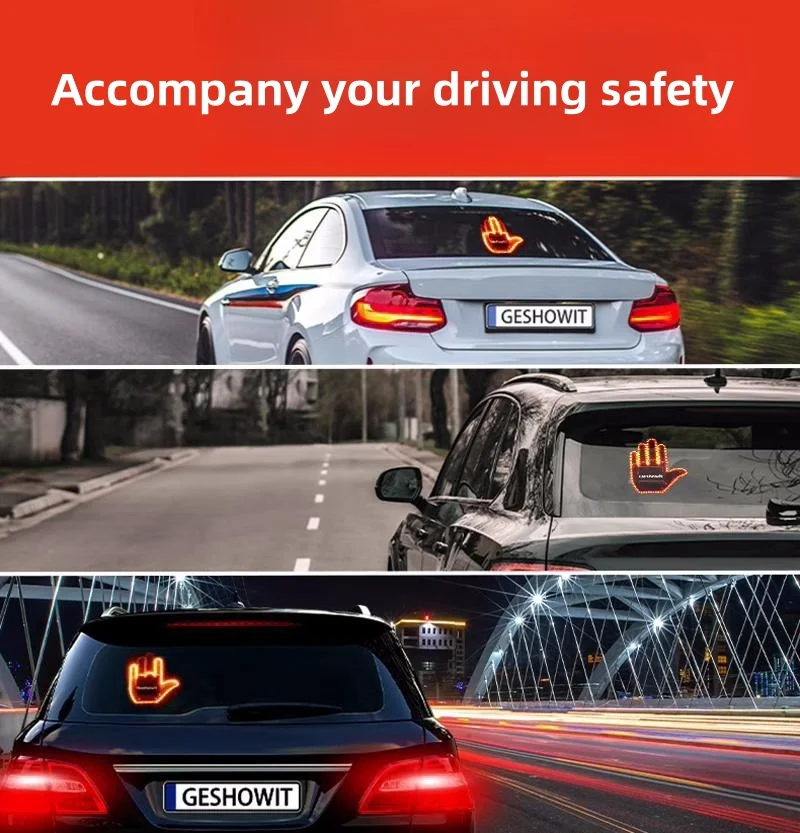 Car finger light gesture light car multi-function warning light