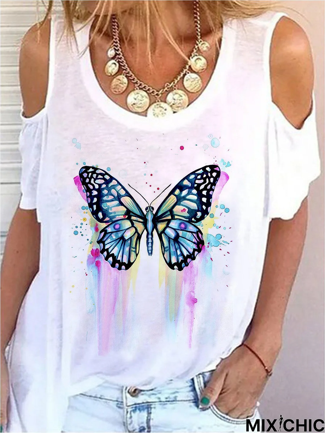 Casual Short Sleeve Printed T-shirt