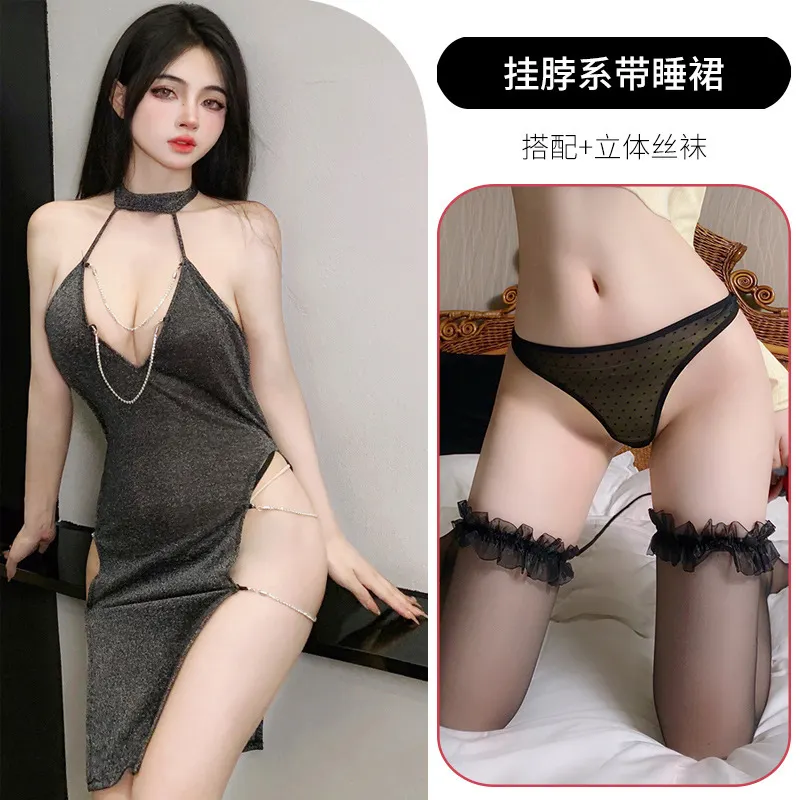 Churchf Night Vows Tiffic Lingerie Sexy Passion Student Suit Uniform Seduction Free From Pure Desire Silver Flaky Cheongsam Summer
