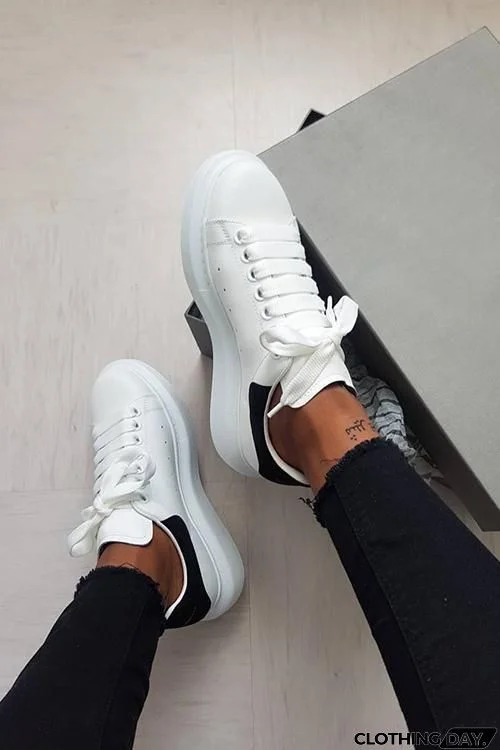 Lace Up White Sneakers