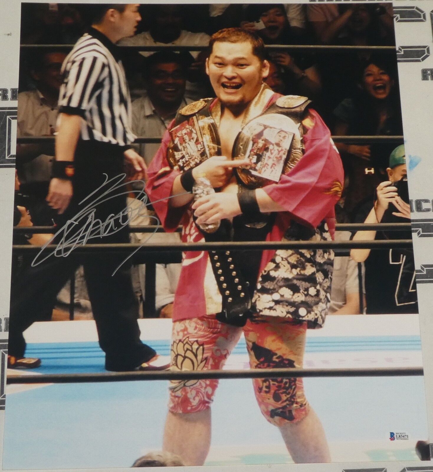 Toru Yano Signed 16x20 Photo Poster painting BAS COA New Japan Pro Wrestling Picture Autograph 1