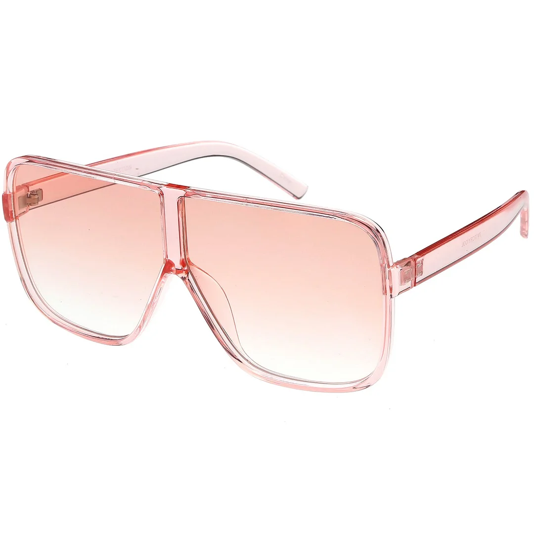 Oversize Translucent Square glasses Flat Top Color Tinted Lens 69mm