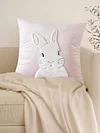 2Pcs Easter Bunny Soft Cushion Case 45x45cm Plush Rabbit Embroidered Pillowcase