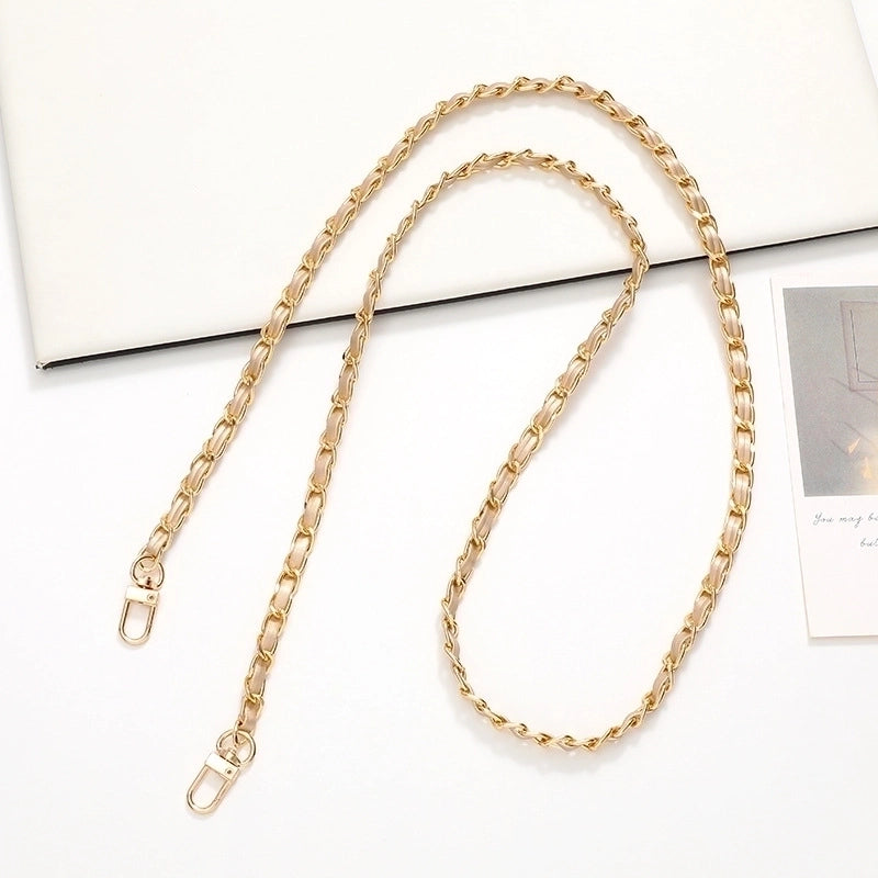 Elegant Solid Color Pu Leather Plating Chain Bag Pendant Mobile Phone Chain