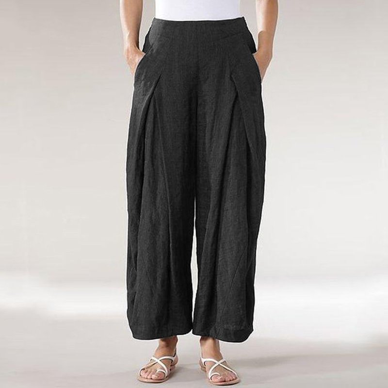 Women's Comfortable Cropped Straight Casual Wide Leg Pants