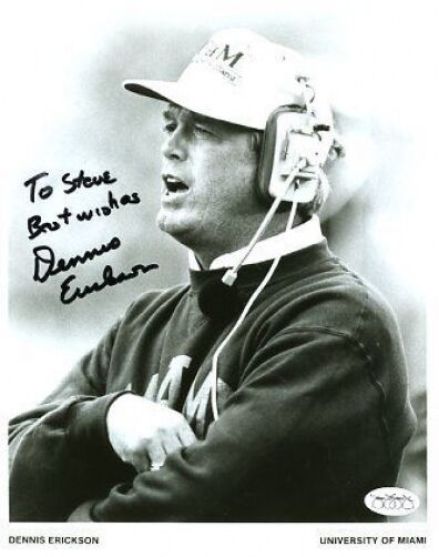 Dennis Erickson Miami Signed Jsa Cert Sticker 6x9 Photo Poster painting Autograph Authentic