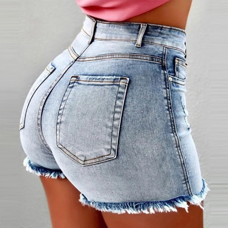 Fashion Women Summer High Waisted Denim Shorts Jeans Women Short 2019 New Femme Push Up Skinny Slim Denim Shorts