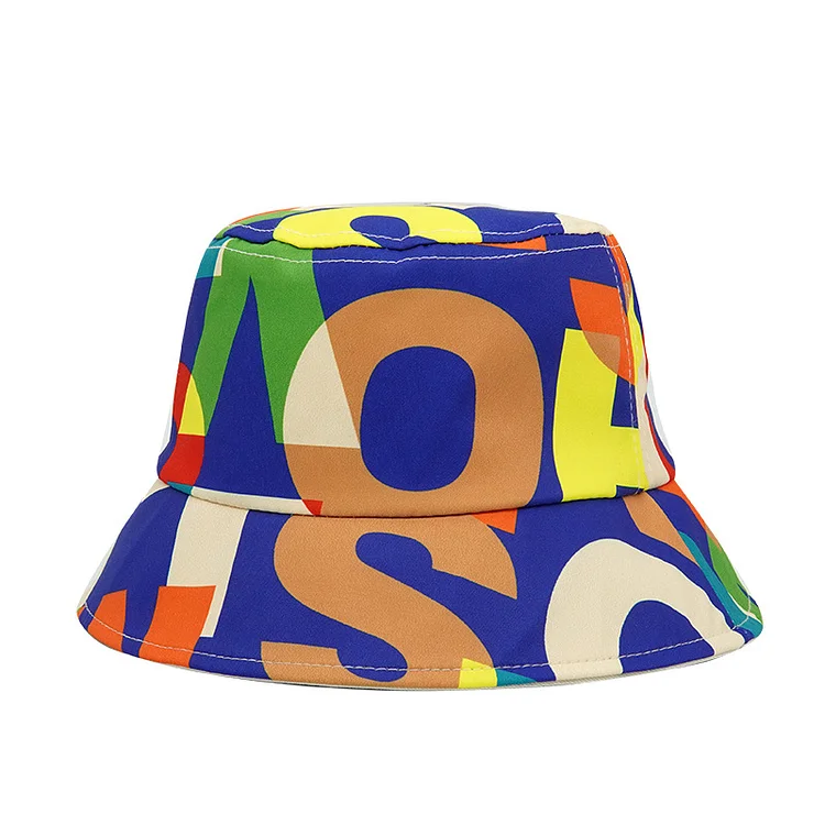 Hip Hop Colorful Letters Print Cotton Outdoor Bucket Hats