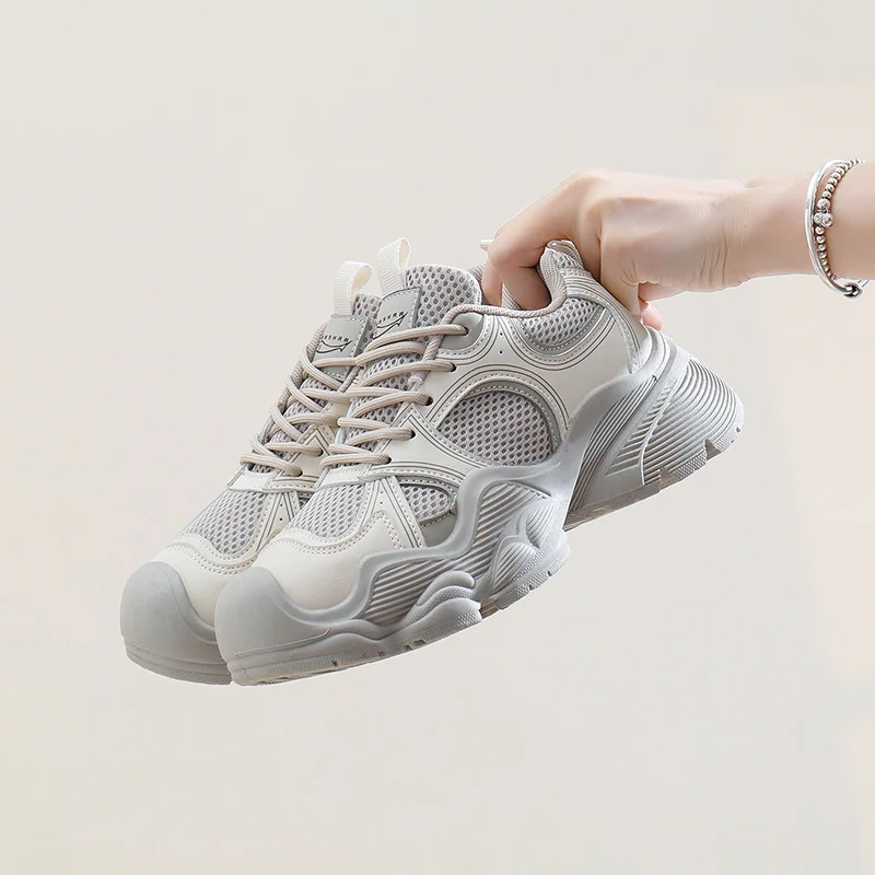 Breakj Breakj Korean Platform Dad Shoes Spring 2025 New Street Shot Student Running Sneakers Increase Leisure AB06