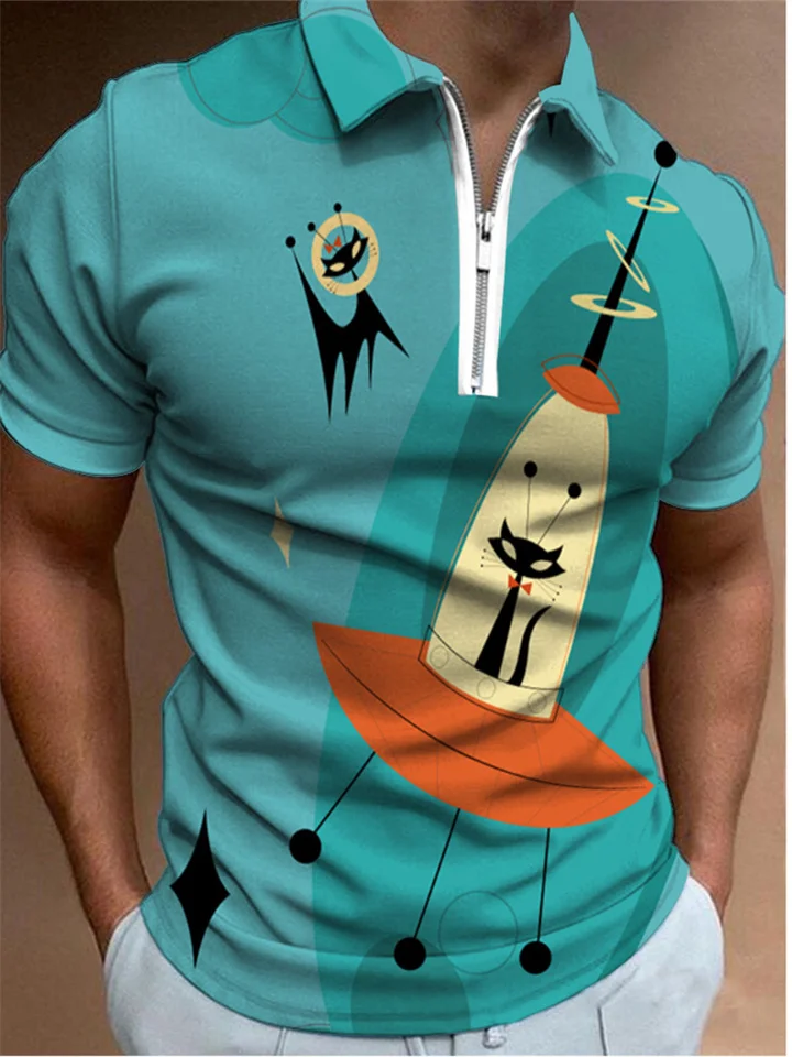 Summer Casual Zipper Polo Shirt Green S M L XL 2XL 3XL 4XL | 168DEAL