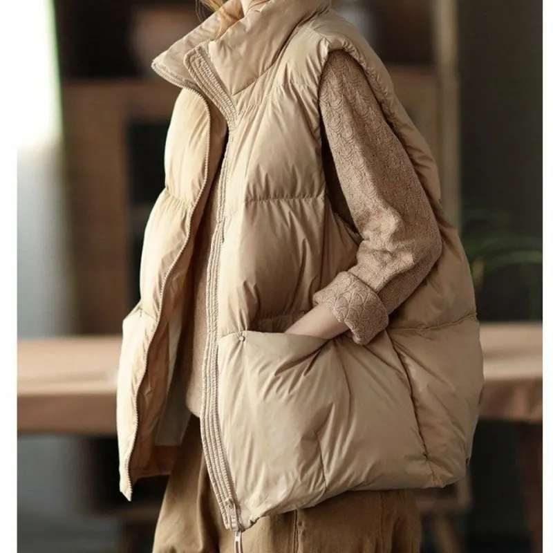 Uveng Uveng New Down Cotton Han Version Of Autumn And Winter Loose Thin Horse Clip Women's Fashion Vest Top