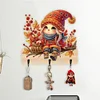 Wooden Halloween Gnome 3 Hooks Diamond Painting Hook Rail DIY Crafts Decor