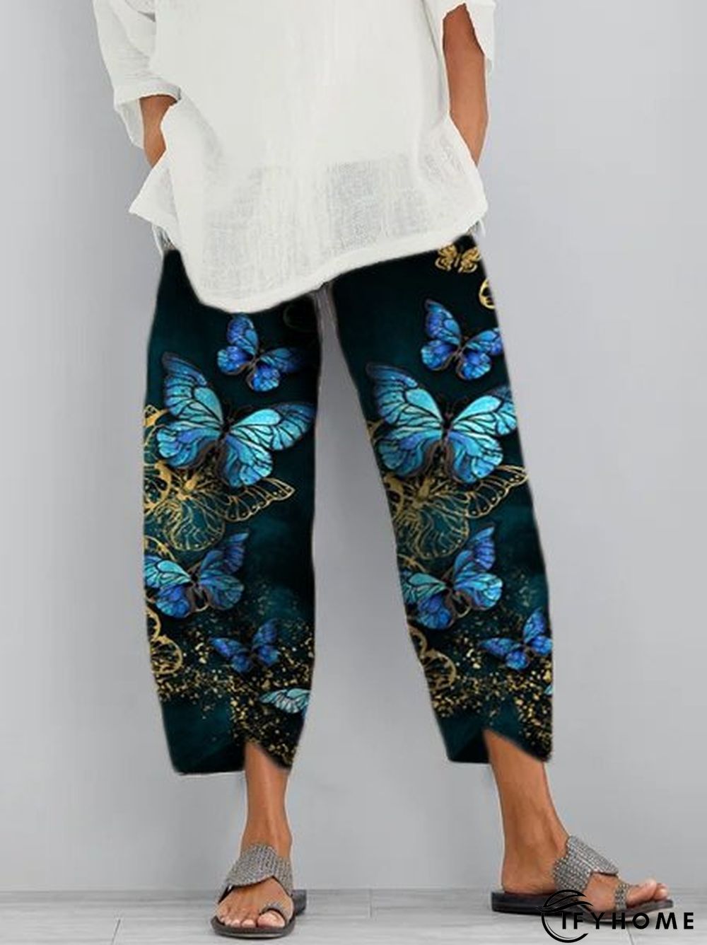 Printed Pockets Casual Pants | IFYHOME