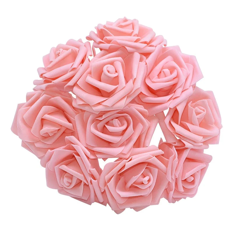 10/20/30Pcs Artificial Foam Rose Flowers Romantic Wedding Bride Bouquet Party Decor Birthday Gift Scrapbook DIY Craft Supplie