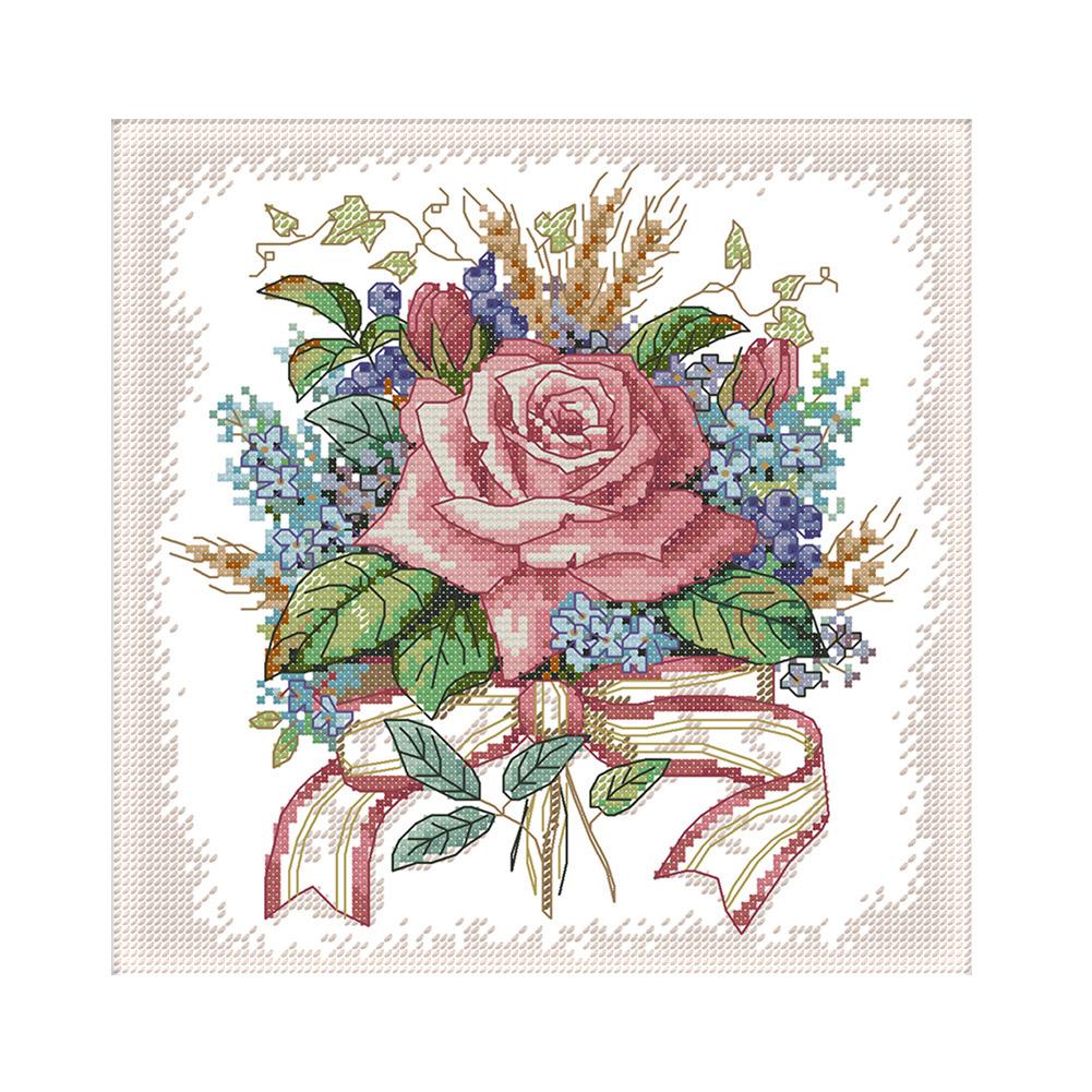 

Bouquet Of Flowers - 14CT Stamped Cross Stitch - 27*27cm, 501 Original