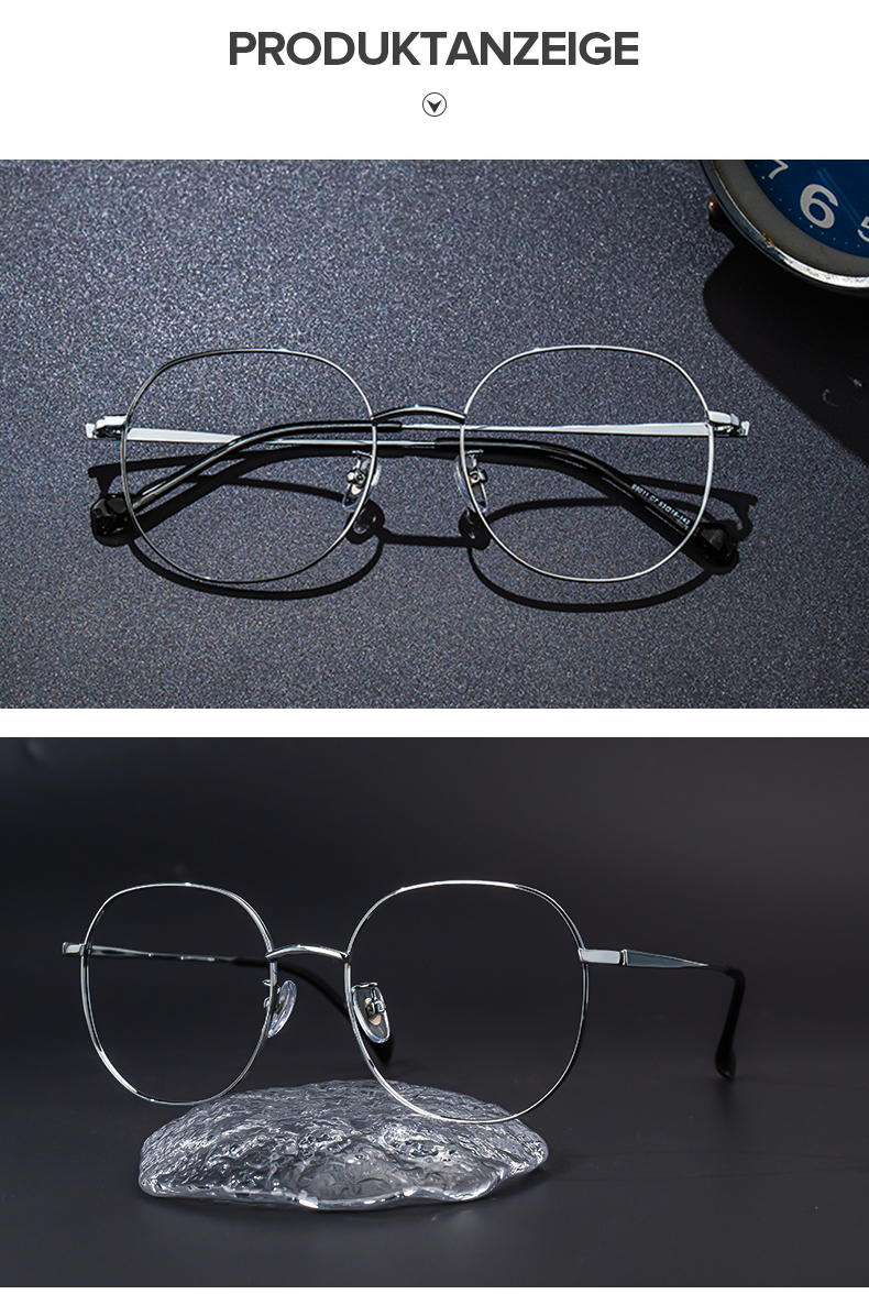 Qusay Silber Rund Brille