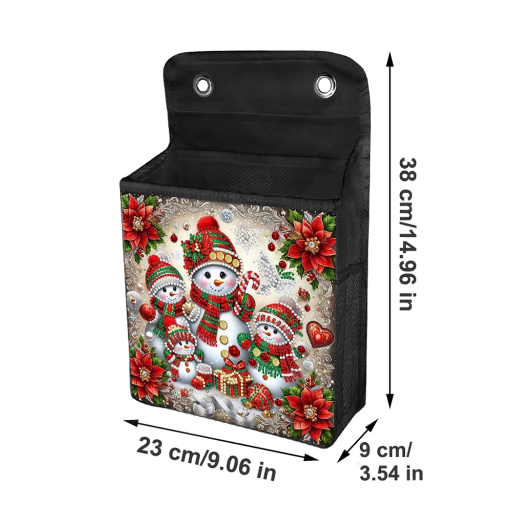 5D DIY Snowman Family Diamond Painting Hanging Storage Bag Diamond Art Organizer Box Home Decor 