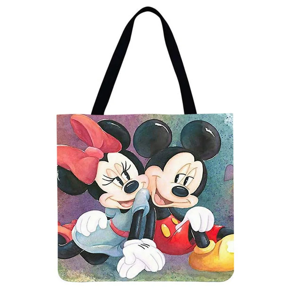 Linen Tote Bag-Mickey Mouse