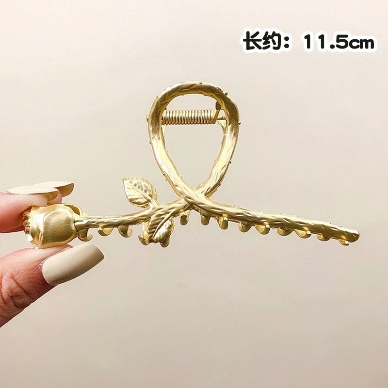 Simple Metal Catch Clip Large Shower Pearl Shark Clip