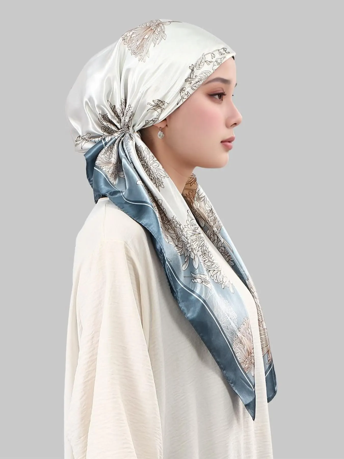 Women's Square Hijab Scarf, Color Block Print Turban, Chemotherapy Sleep Cap, Elastic Head Wrap, Daily Wear, Muslim Accessories Women's Square Hijab Scarf, Color Block Print Turban, Chemotherapy Sleep Cap, Elastic Head Wrap, Daily Wear, Muslim Accessories