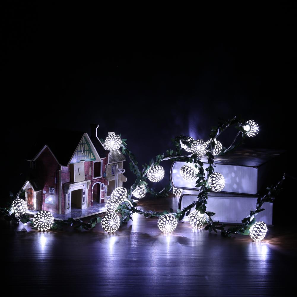 

2M Gold/Silver Rattan Ball LED Warm White-Curtain String Night Light, 金色, 501 Original