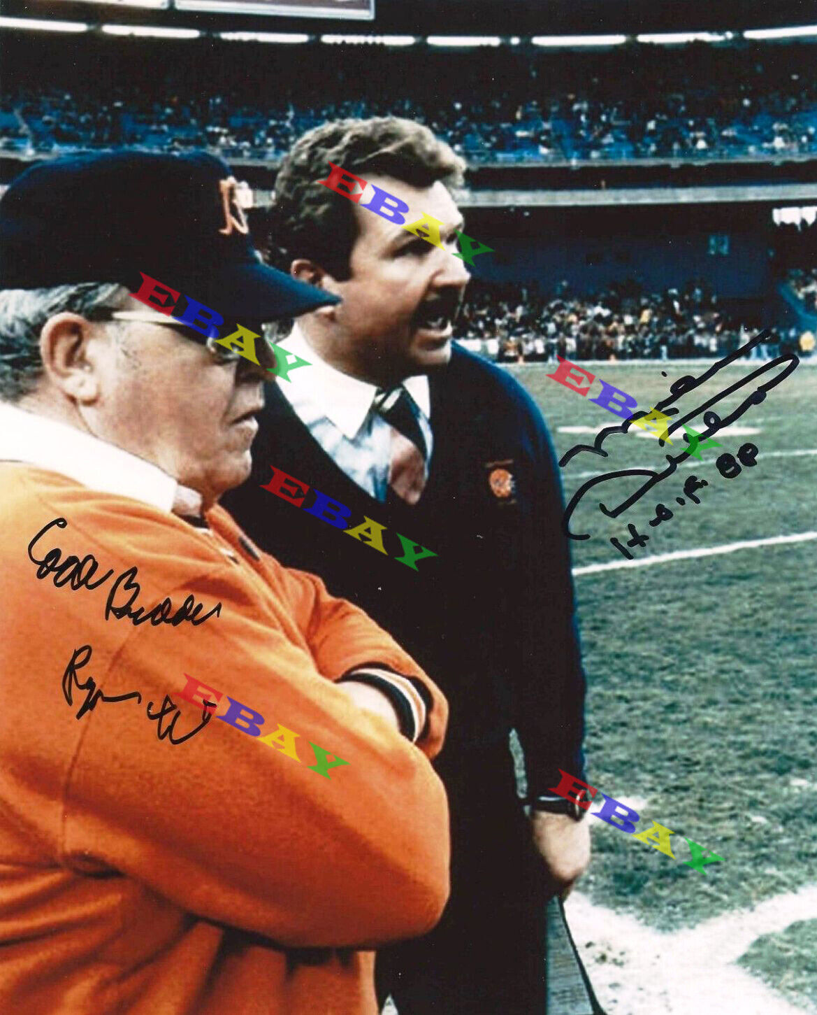 CHICAGO BEARS MIKE DITKA & BUDDY RYAN Autographed Signed 8x10 Photo Poster painting Reprint