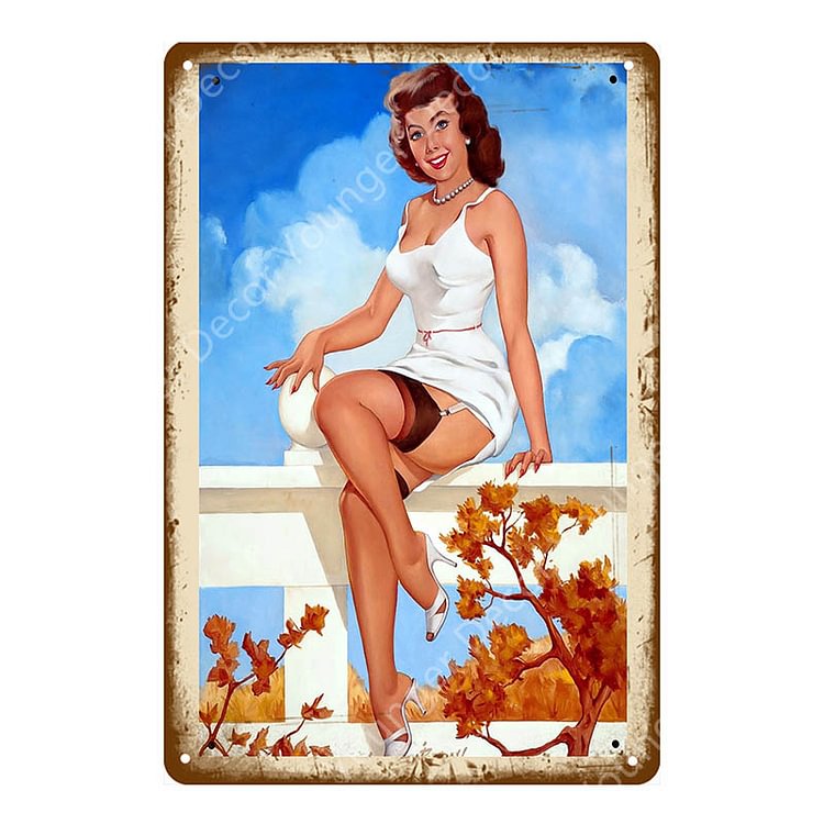 Sexy lady pin up girl - Enseigne Vintage Métallique/enseignes en bois - 20*30cm/30*40cm