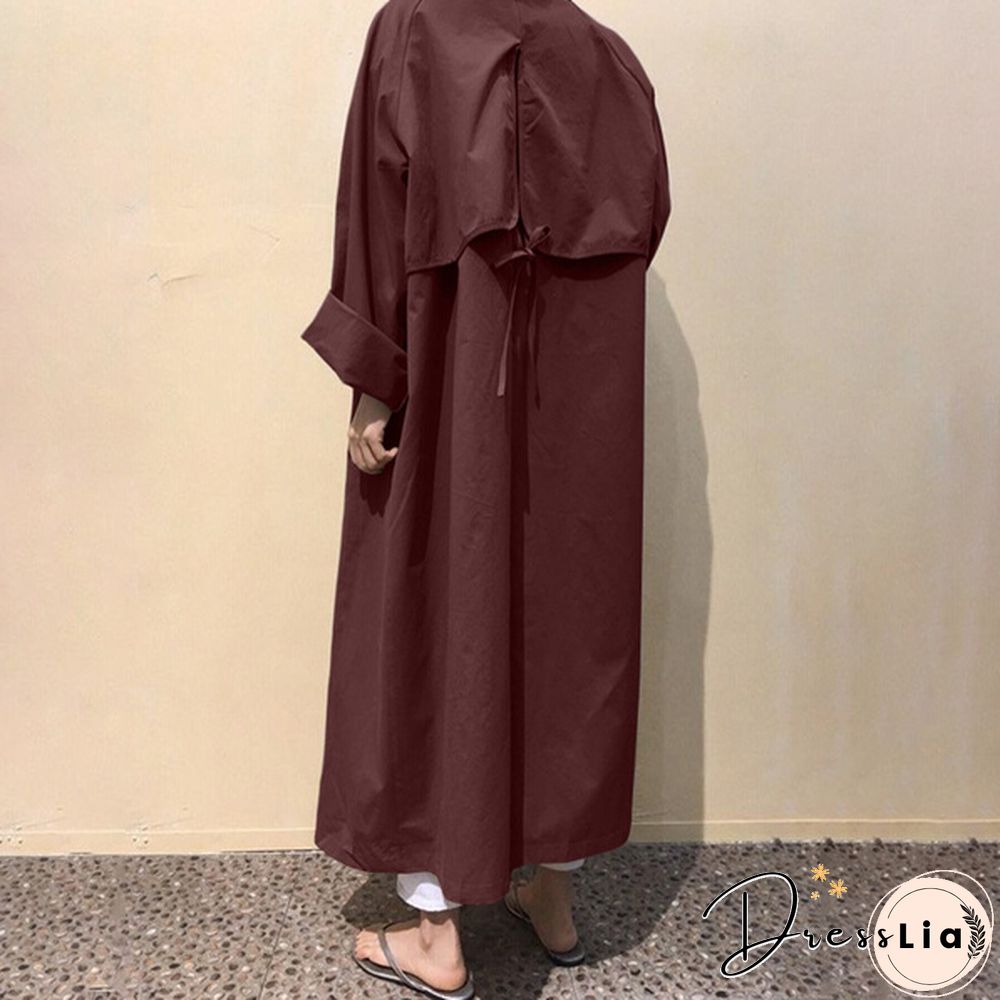 ZANZEA Women Autumn Long Sleeve Casual Elegant Trench Coat Clubbing Windbreaker