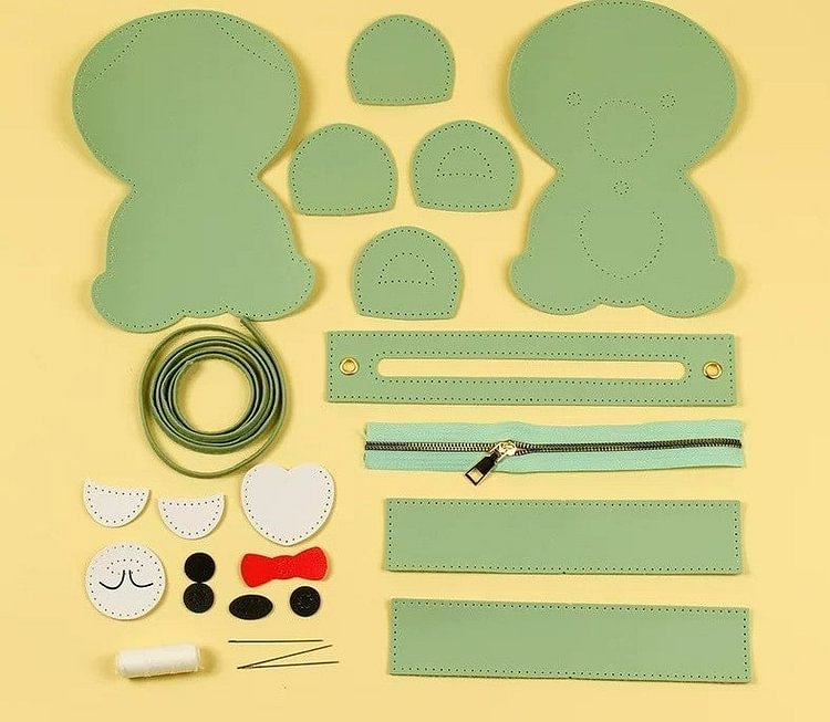 Bear sewing Kit, Leather DIY Carft  Bags