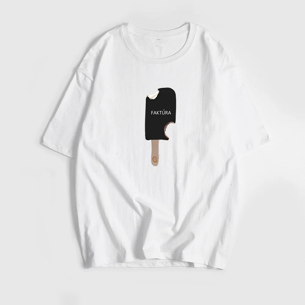 Athvotar Athvotar Sales Of Retro Simple Print T-Shirts In The Summer Free-Round Collar Pure Cotton Short Sleeves