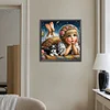 Diamond Painting-5D Full Round Drill Pet and Girl
