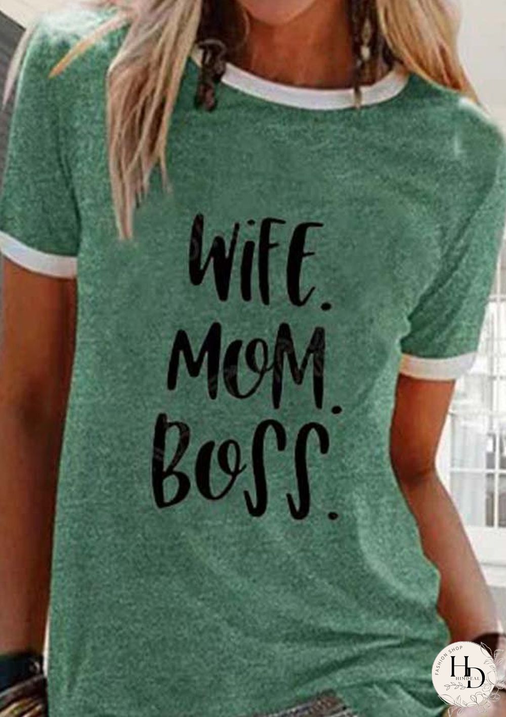 Letter Short Sleeve Crew Neck T-shirt