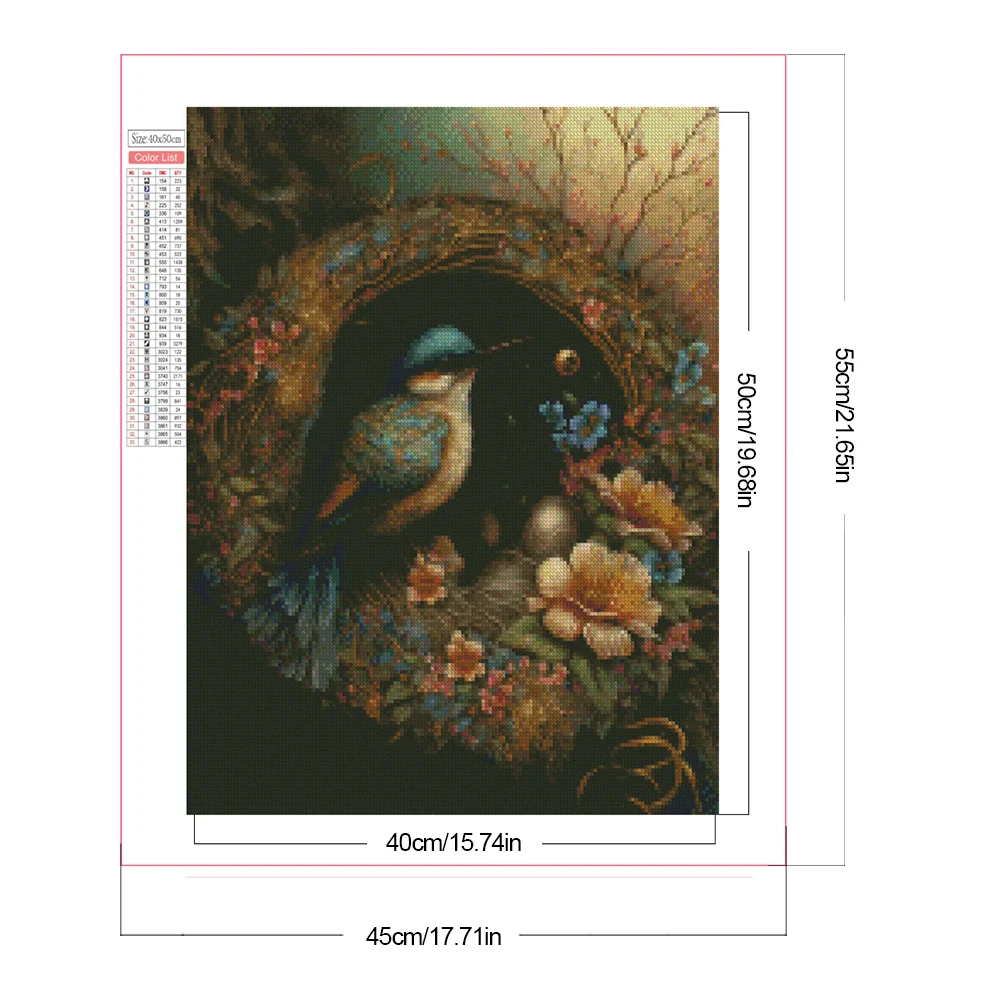 Partial AB Diamond Painting - Full Round Drill - Bird Nest(Canvas|45*55cm)