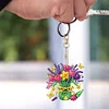 (US Only)6Pcs Double Sided Special Shape Garden Ladybug Diamond Painting Keychain