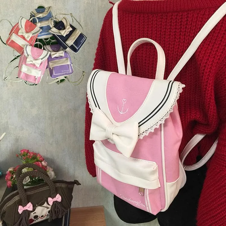 5 Colors Kawaii Harajuku Sailor Canvas Backpack SP178832