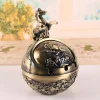 Retro Windproof Ashtray Hand-Carved Creative Personality Bronze Metal Windproof Ashtray