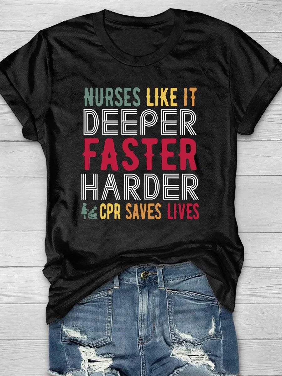 Nurse Life Print Short Sleeve T-shirt