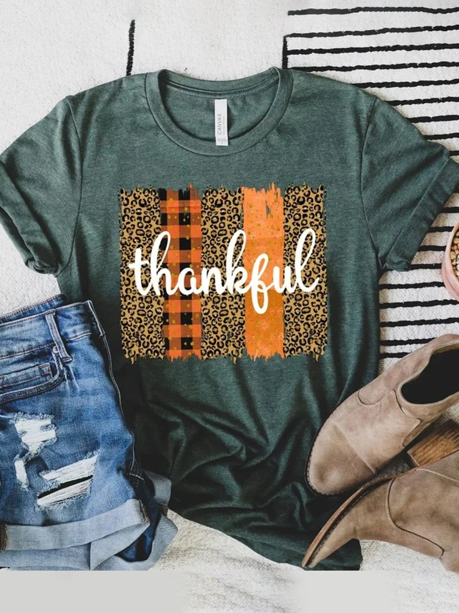 Simple Thankful Green T-Shirt