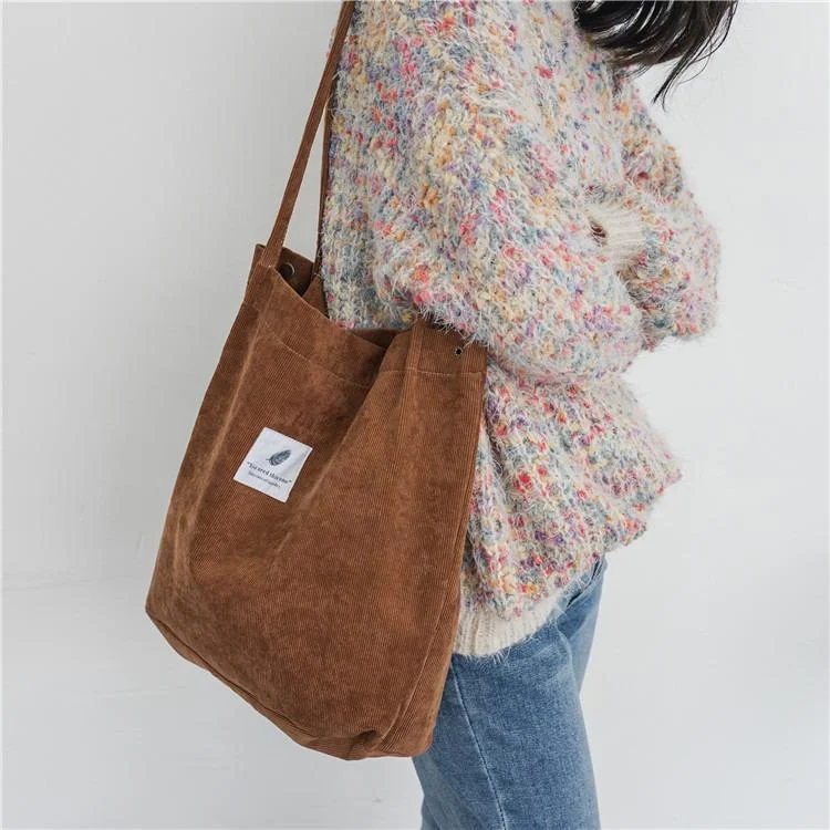 Women's Modern Minimal Corduroy Tote Bags-Mayoulove