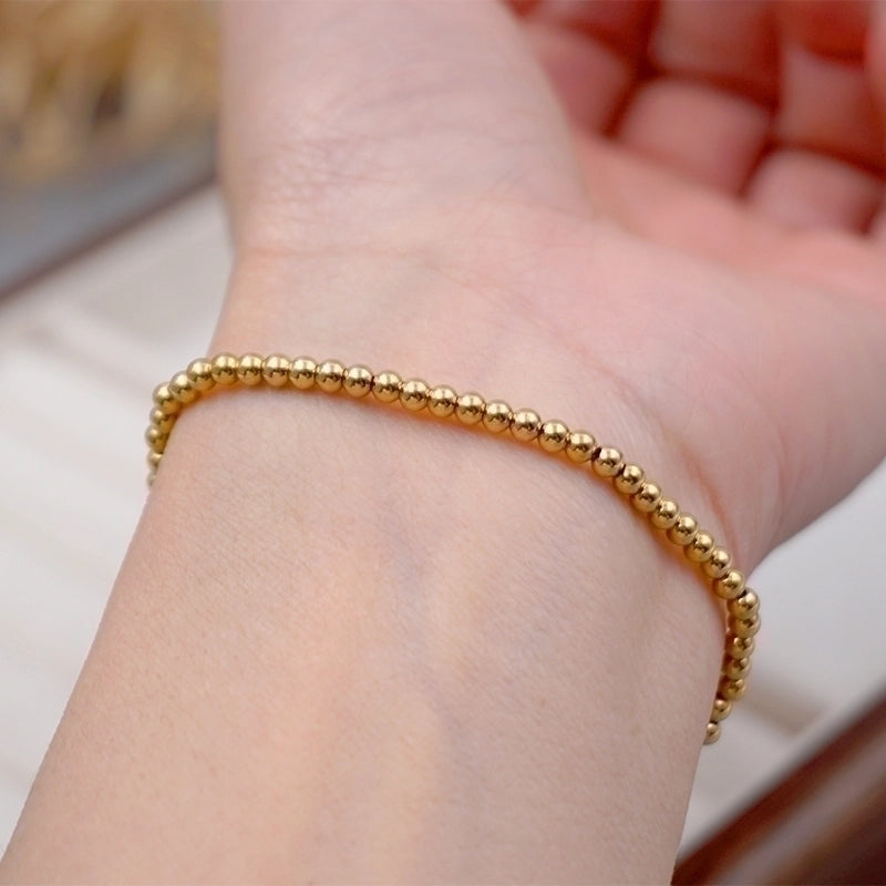 Minimalist Streetwear Solid Color 304 Stainless Steel Titanium Steel Gold Plated Bracelets In Bulk