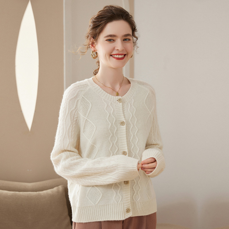 Gentle Feeling Cashmere Cardigan For Women REAL SILK LIFE