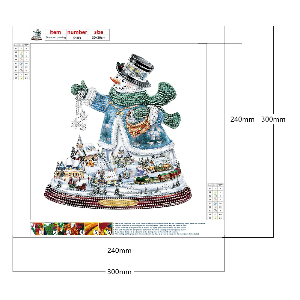 Diamond Painting - Partial Special Shaped Drill - Snowman(30*30cm)
