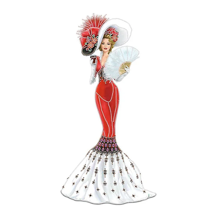 Dress Lady - Partial Special Shaped Drill Diamond Painting - 30x60cm(Canvas)