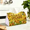 (24cm)Diamond Art Tissue Box DIY PU Napkin Cover for Home(Sunflowers and mom)