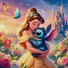 Stitch Princess Disney-11CT Stamped Cross Stitch 40*40cm tapestrymarket